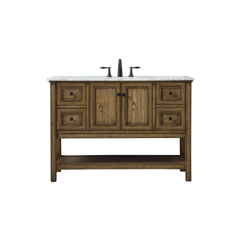 Elegant Lighting VF27048 Metropolis 48" Free Standing Single Basin - Driftwood - Wood Finish