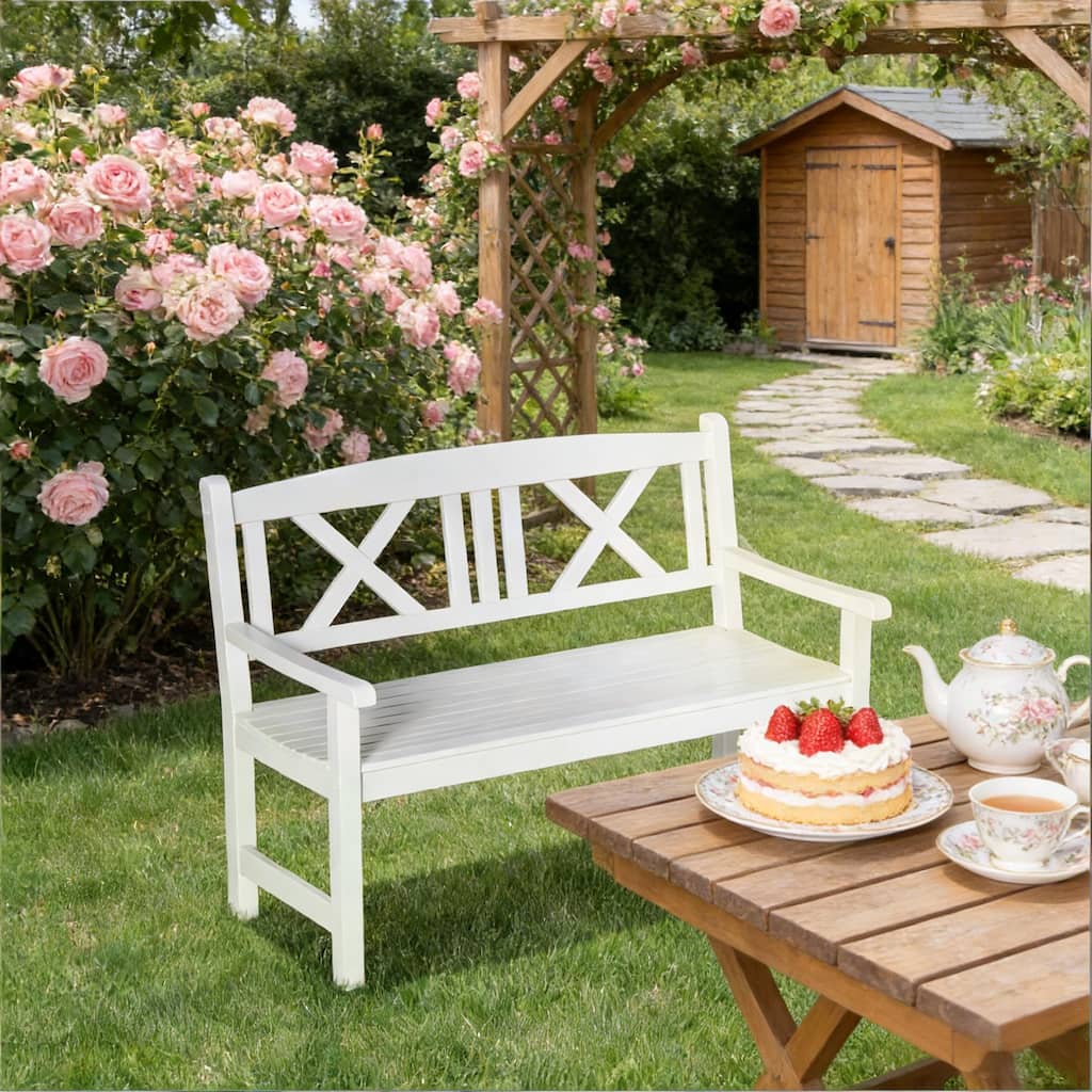 GDFStudio - Andersson Nordic Rustic Garden Bench with Timeless Comfort Design - Garden Bench