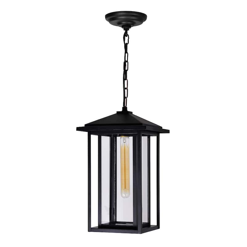 Crawford 1 Light Black Outdoor Hanging Light