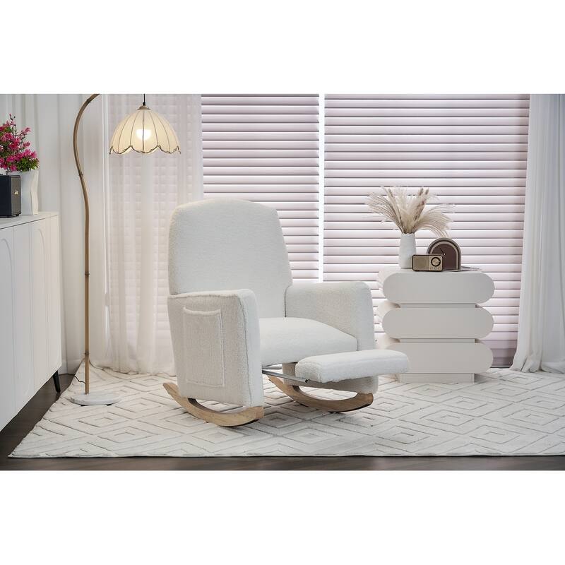 Nursery Rocking Chair With Adjustable Footrest