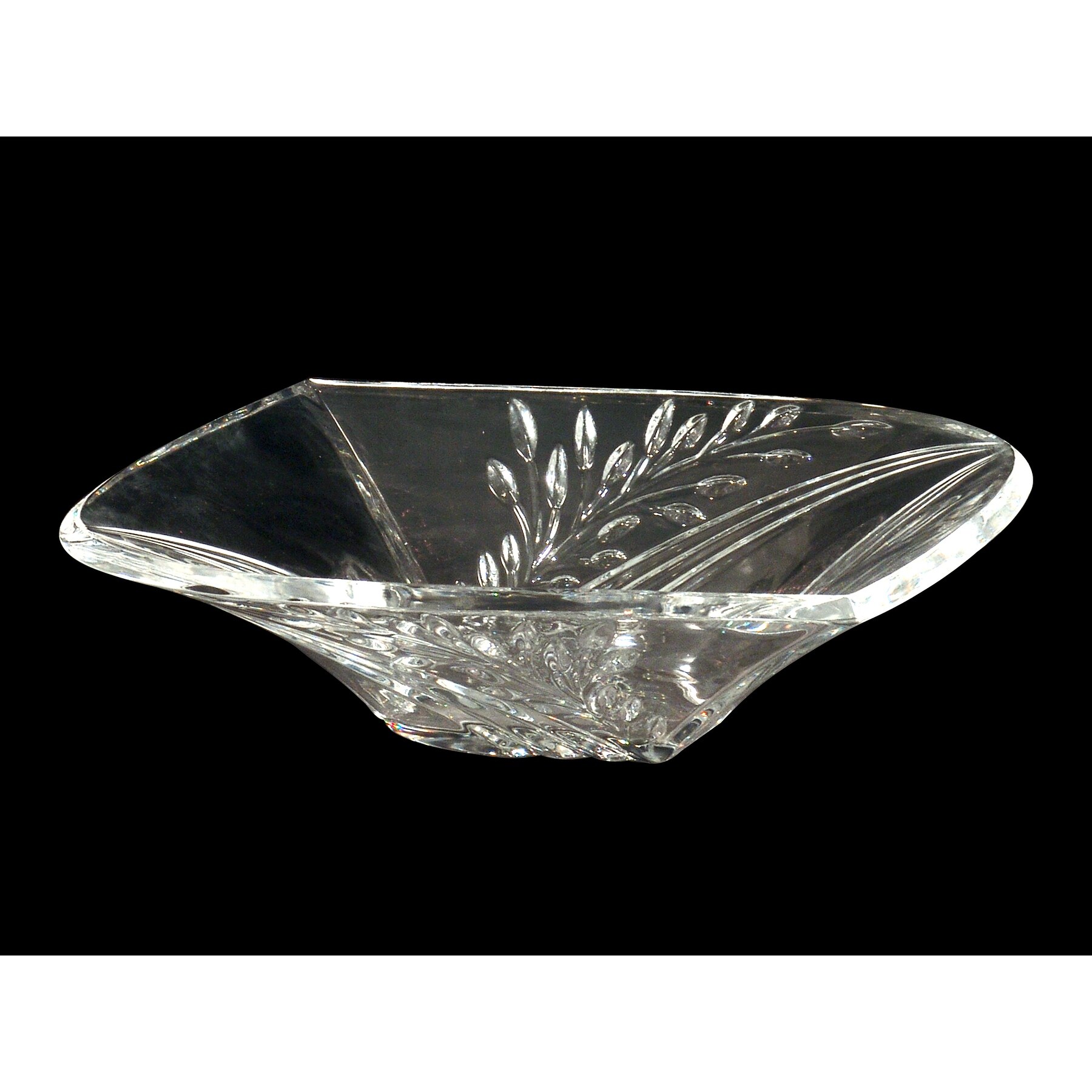 Shop 13 25 Clear Leaf Embossed Decorative Hand Cut Crystal Glass