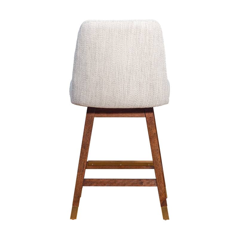 Full Back Swivel Counter Height Bar Stool with Armrest and Foam Cushion Seat Wood Frame for Kitchen