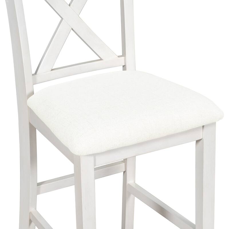 5-Piece Rustic Counter Height Wooden Dining Table Set