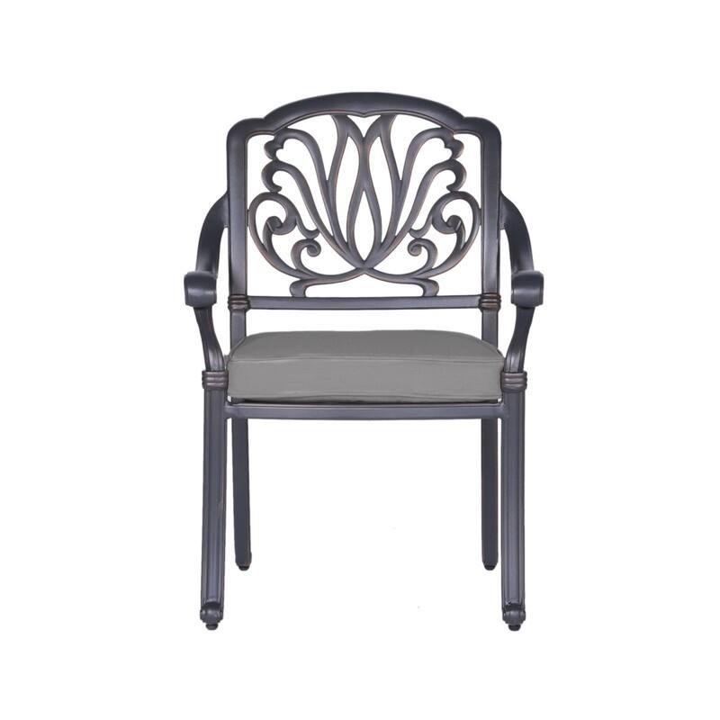 Saybrook Powder-coated Aluminum Arm Chair with Cushion, Set of 2