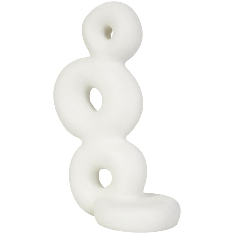 White Resin Stacked Circle Ring Abstract Decorative Sculpture
