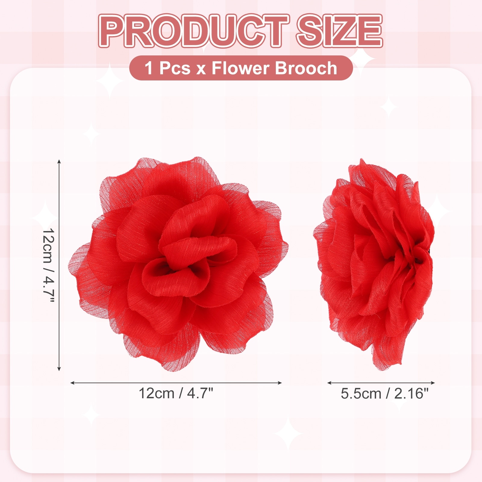 Large Satin Fabric Flower Brooch