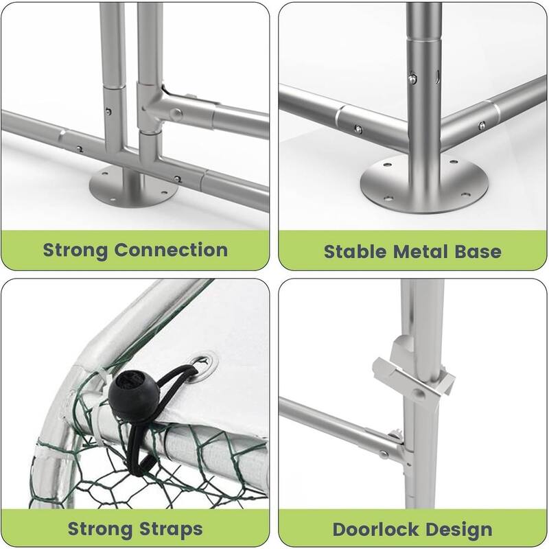 Heavy Duty Walkin Chicken Run, Large Metal Chicken Coop for Yard, Farm