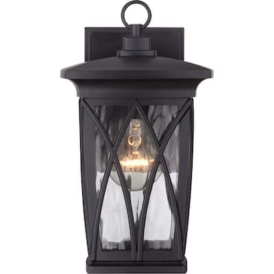Grover 1-Light Outdoor Wall Lantern in Mystic Black