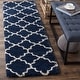 preview thumbnail 118 of 120, SAFAVIEH Hudson Shag Vitchka Glam Trellis 2-inch Area Rug 2'3" x 14' Runner - Navy/Ivory