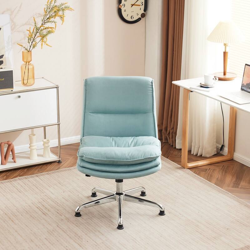 Upholstered Armless Polyester Fiber Task Office Chair