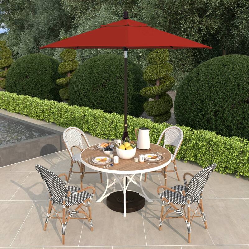 California Umbrella 75' Sun Master Patio Umbrella Bronze Aluminum Pole Fiberglass Ribs Crank Lift Tilt Pacifica - Brick