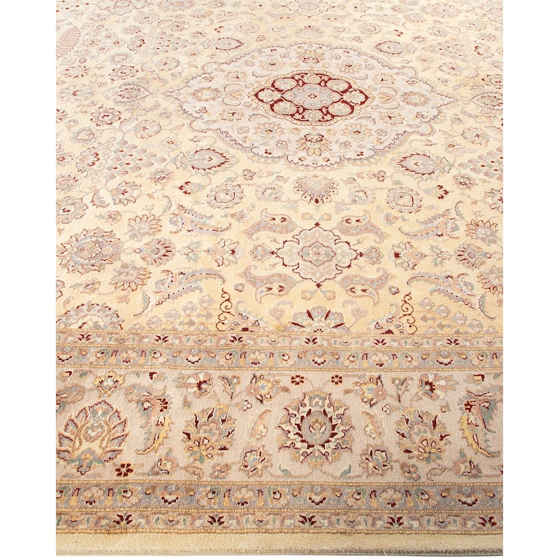 Overton Hand Knotted Wool Vintage Inspired Traditional Mogul Beige Area Rug - 9 x 12