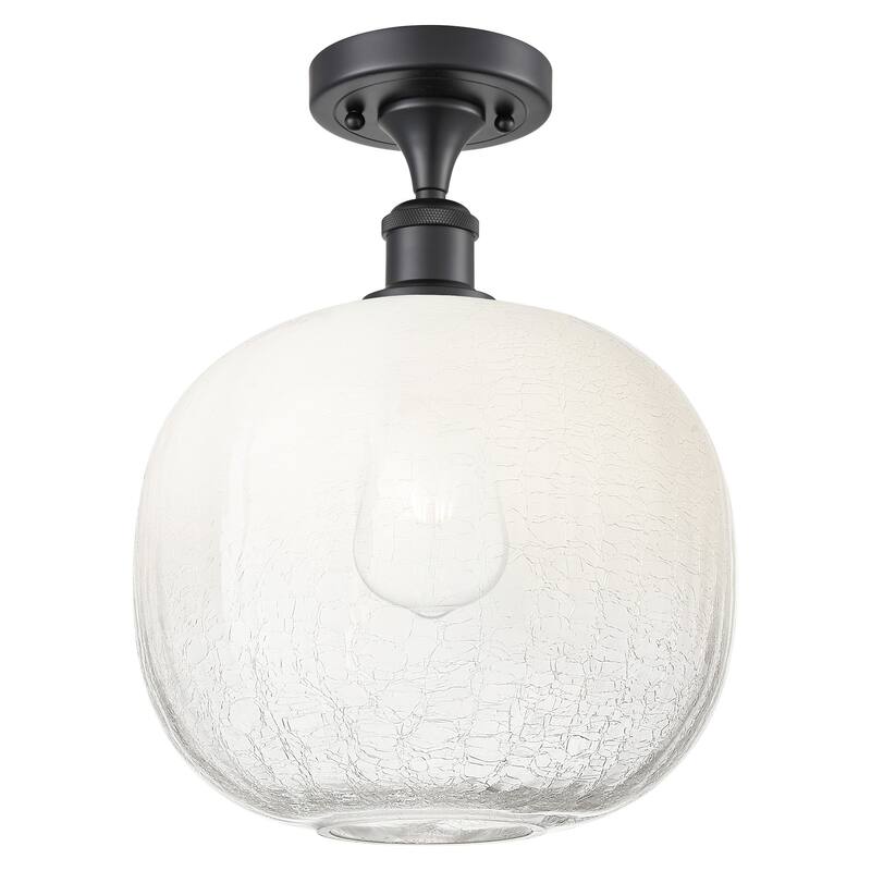 Innovations Lighting 516-1C-13-11 Brookhaven Sphere Semi-Flush - Matte Black / Opal