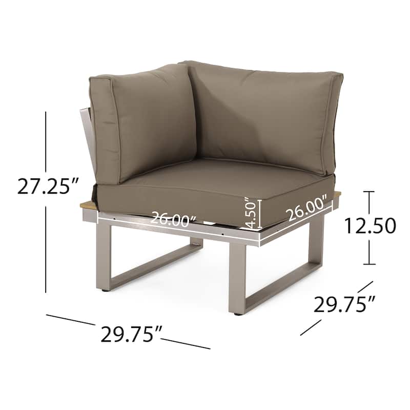 Sterling Aluminum 4-piece Sofa Set with Cushions by Christopher Knight Home