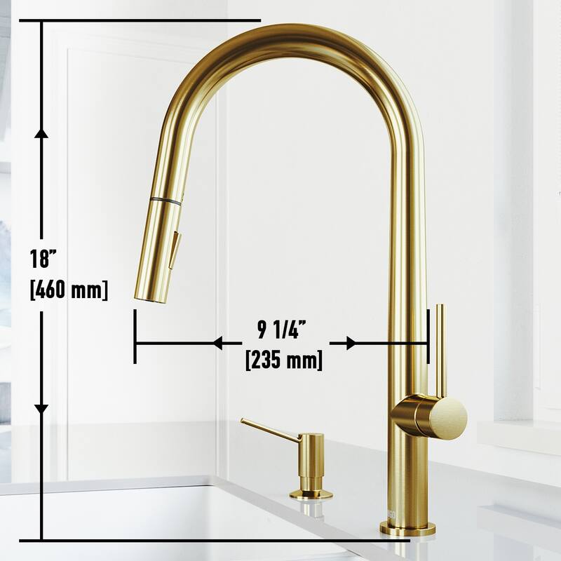 VIGO Greenwich 18" H Single Handle Pull-Down Sprayer Kitchen Faucet