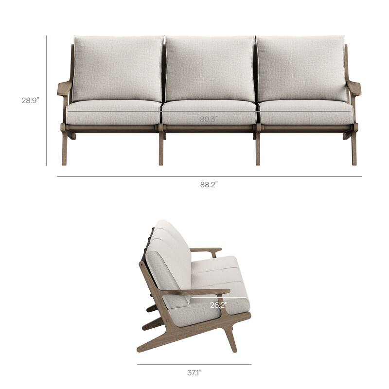 Saratoga 4-Piece Outdoor Patio Teak Wood Furniture Set