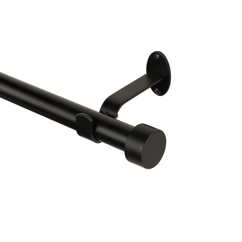 Elrene Serena Adjustable Window Curtain Rod and Cap Shaped Finial - 86" to 120" - Antique Black
