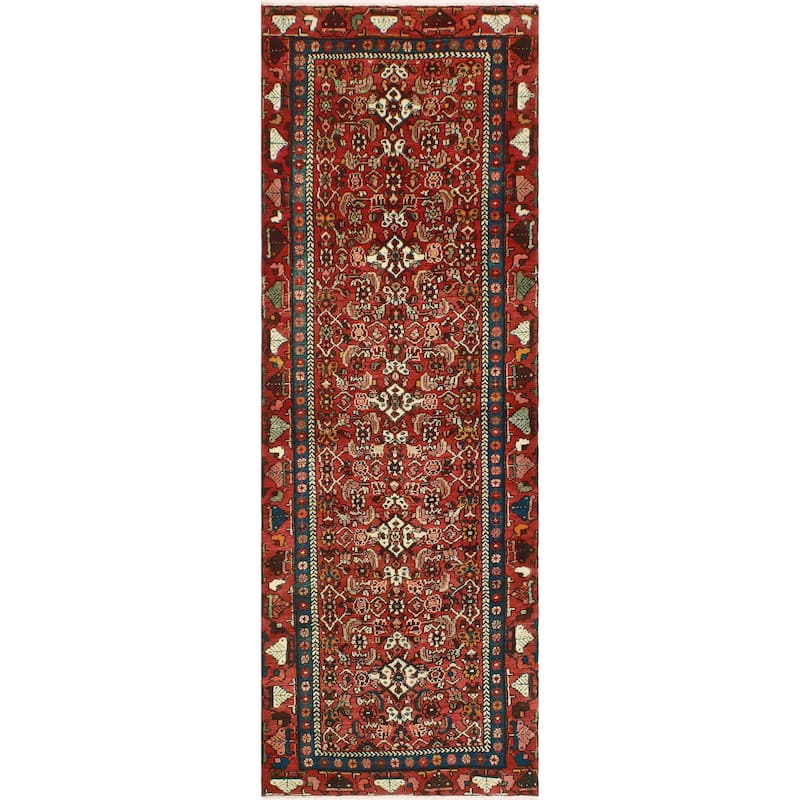 Fine Vintage Distressed Barrie Red/Navy Runner - 3'0" x 9'3"
