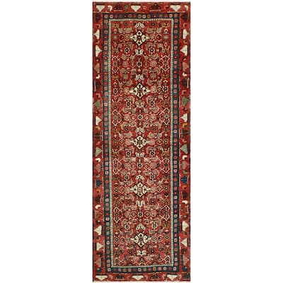 Fine Vintage Distressed Barrie Red/Navy Runner - 3'0" x 9'3"