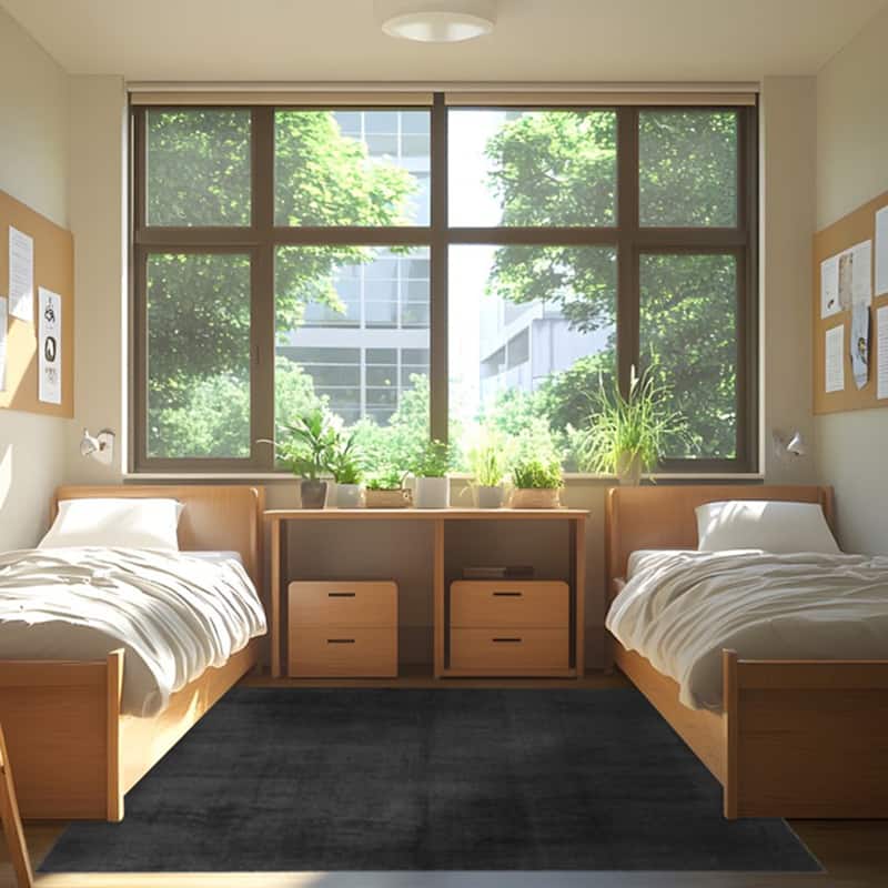 Gertmenian Cadence Tonee Plush Polyester Solid Color Non-Slip Shag Indoor Area Rug