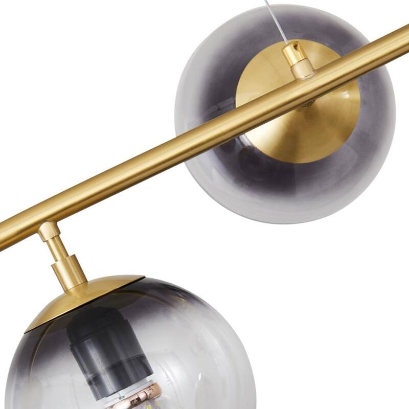 Contemporary 6-light Globe Linear Lighting - Brass