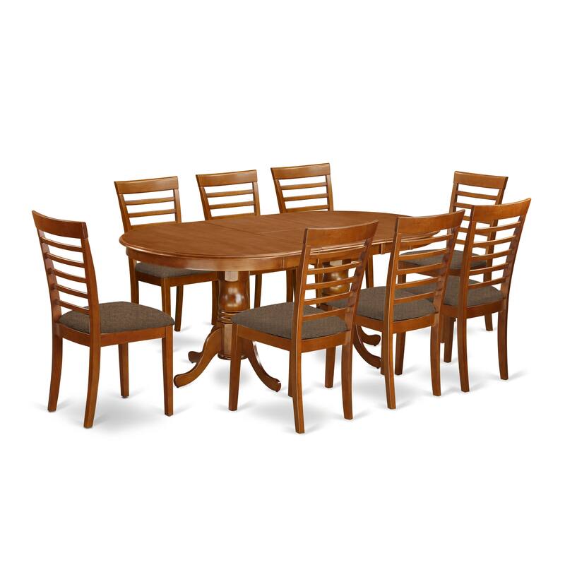 East West Furniture Dining Set Includes an Oval Dining Table with Butterfly Leaf and Kitchen Chairs (Chair Seat Type Options)