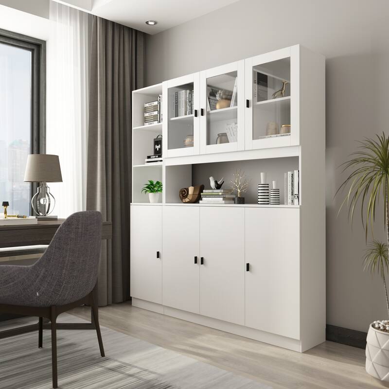 Timechee Combined Bookcase Kitchen Cabinet Display Cabinet Pantry