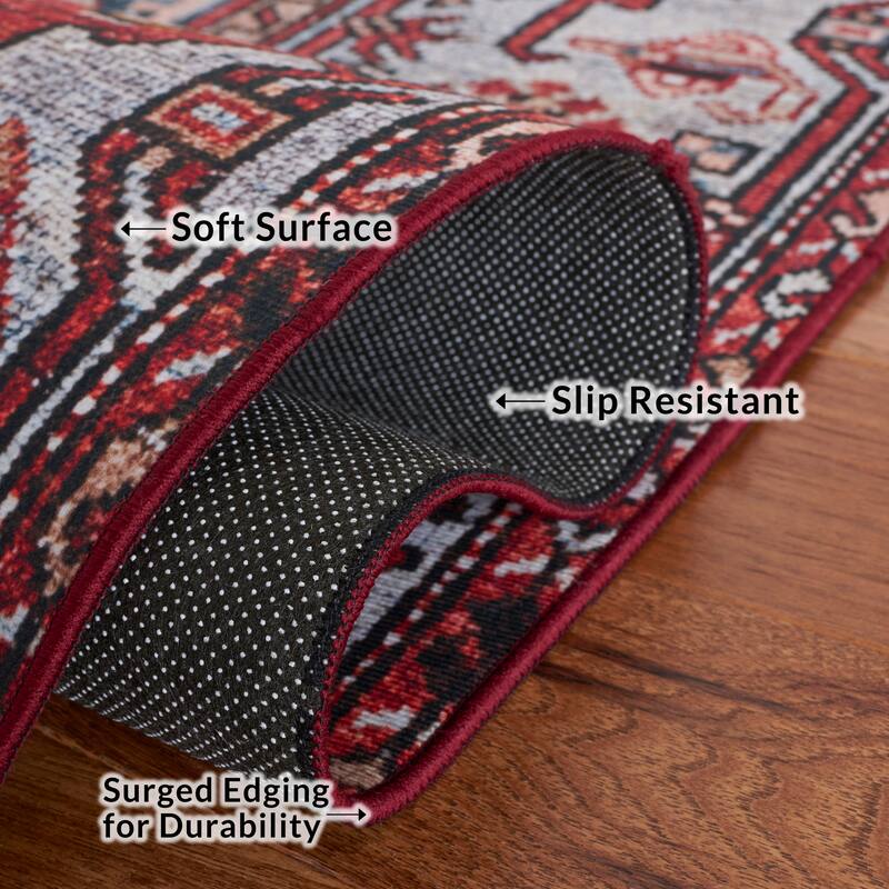 SAFAVIEH Tucson Machine Washable Slip Resistant Tamaki Traditional Rug