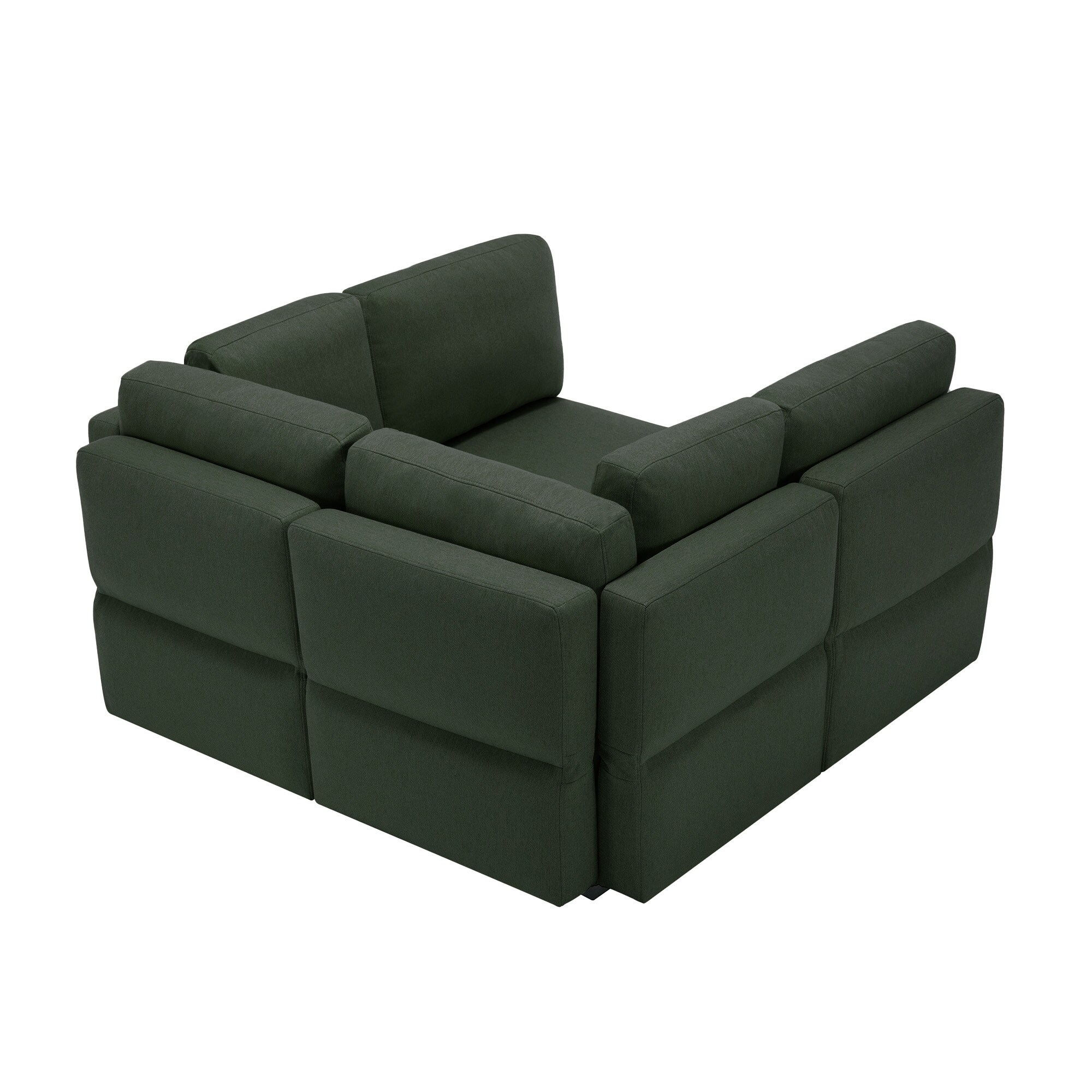 Modern Modular Sofa Bed 4 Seat Sectional Sofa Green Fort Sleeper Sofa Recliner Couch with Seats Storage for Living Room