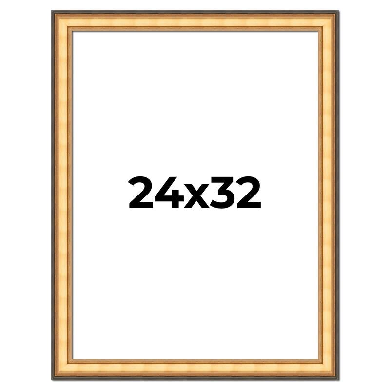24x32 Frame Gold Plein Aire Solid Wood Picture Frame Width 2 Inches |