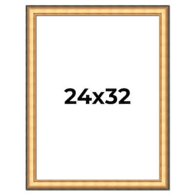 24x32 Frame Gold Plein Aire Solid Wood Picture Frame Width 2 Inches |