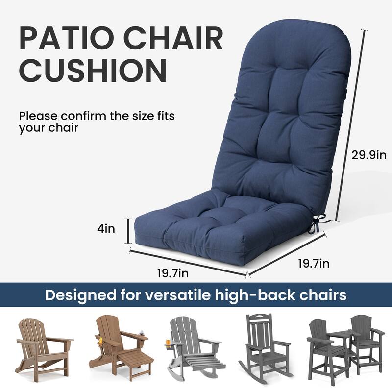 Outdoor Patio Adirondack Chair Cushion Lounge Rocking Chair Cushions Thickened Patio Chair Pad - See picture