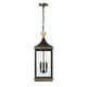 preview thumbnail 3 of 3, Simpson 3 Light Matte Black + Textured Gold Outdoor Pendant - 25