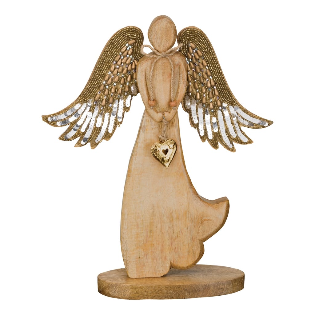 Woodland Angel Decor Beaded - 15"