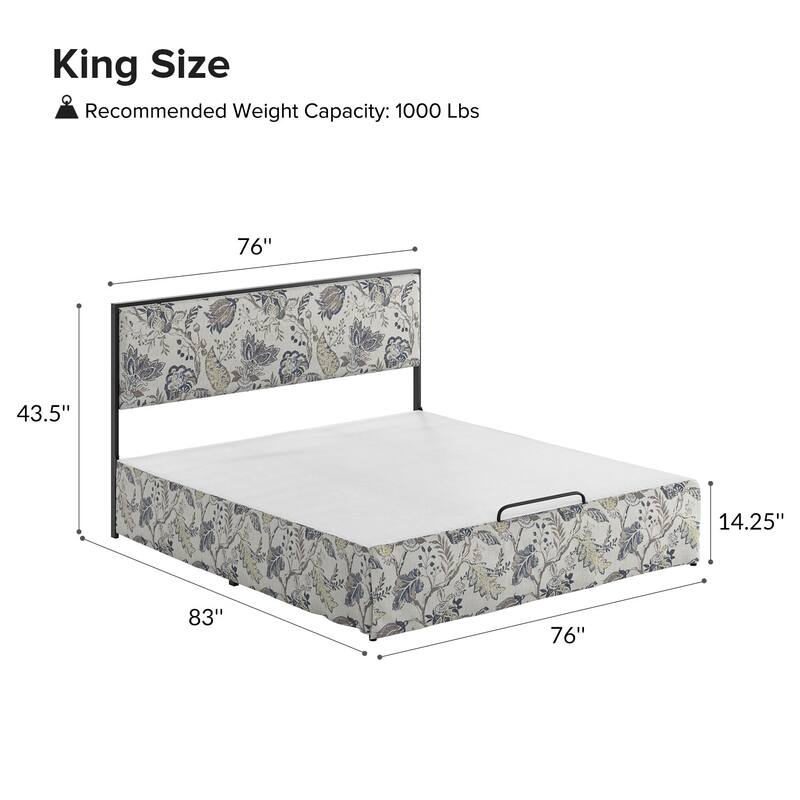 Oliver Modern Washable Slipcover Bed Upholstered Metal by HULALA HOME