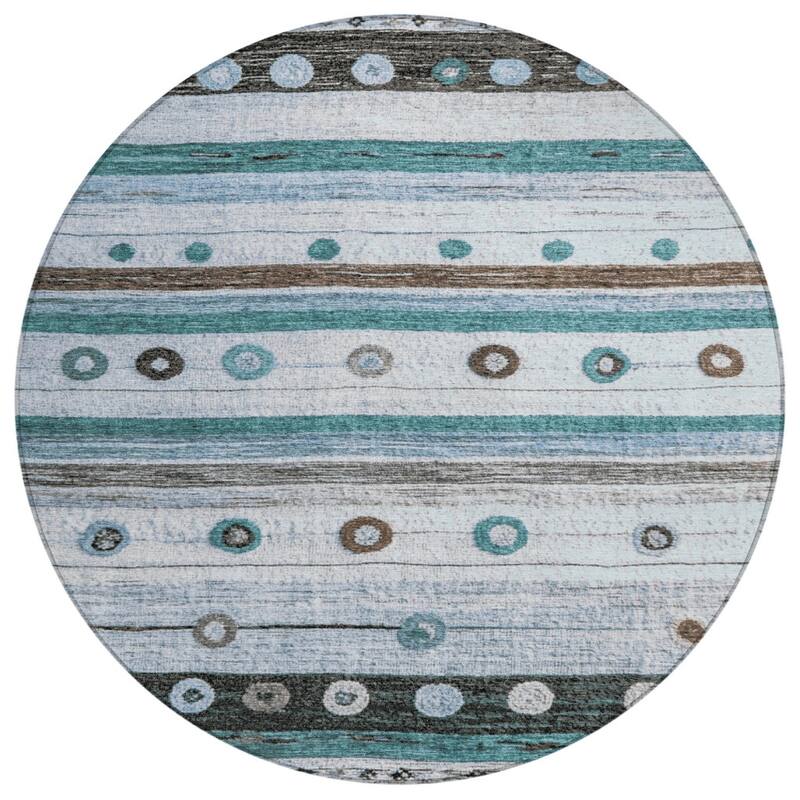 HomeRoots Striped Transitional Rectangle Outdoor Rug