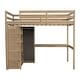 preview thumbnail 14 of 16, Full Size Wood Loft Bed with Built-in Wardrobe, Desk, Storage Shelves and Drawers, White