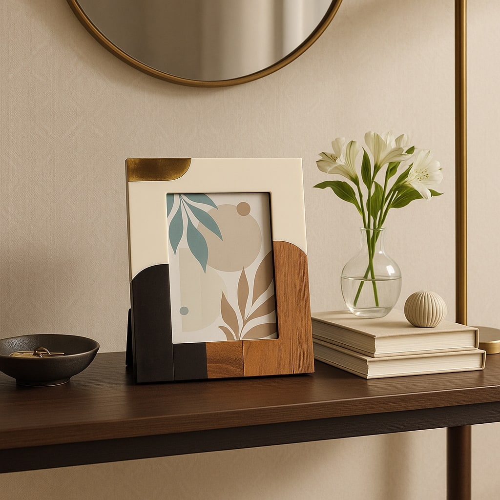 Resin Mid-Century Picture Frame Home Decor - Ivory