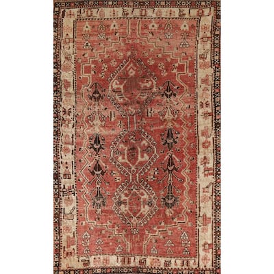 Qashqai Persian Antique Area Rug Handmade Wool Carpet - 4'0"x 7'0"