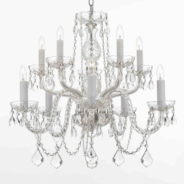 Crystal Chandelier Lighting With 10 Lights H25 x W24