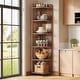 preview thumbnail 1 of 19, 6-Tier Corner Shelf, Rustic Tall Corner Bookshelf for Living Room, Bedroom, Office Brown