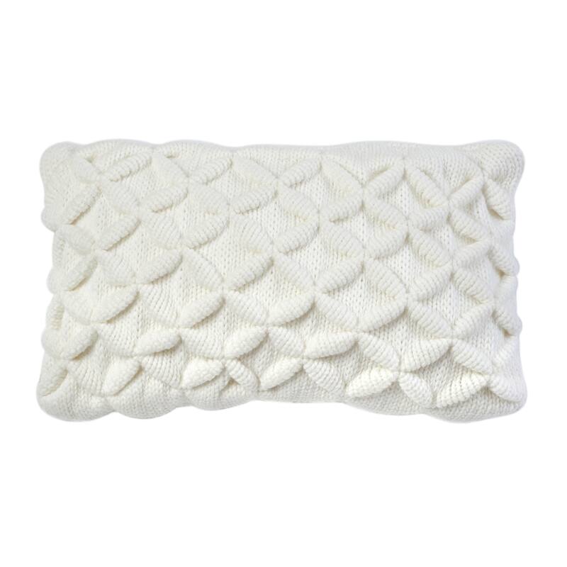 SAFAVIEH Velitchka 20-inch 3D-Diamond Ivory Decorative Pillow