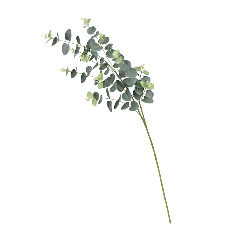 Set of 3 Frosted Green Artificial Eucalyptus Leaf Stem Plant Greenery Foliage Spray Branch 36in - 36" L x 10" W x 7" DP