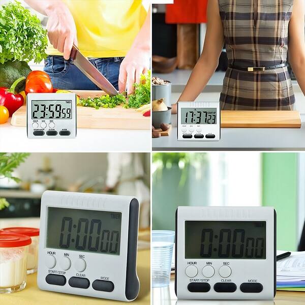 2 Count Down Up Timers Loud Alarm Kitchen Cooking Timer Bed