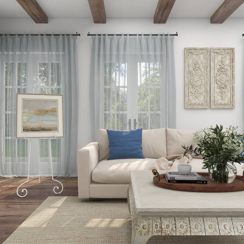 White Metal Large Adjustable 3 Tier Scroll Display Easel with Chain Support