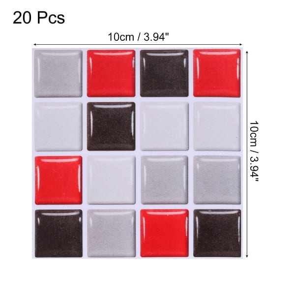 20Pcs Mosaic Tile Stickers, 10 x 10cm Square Wallpaper Self-Adhesive ...