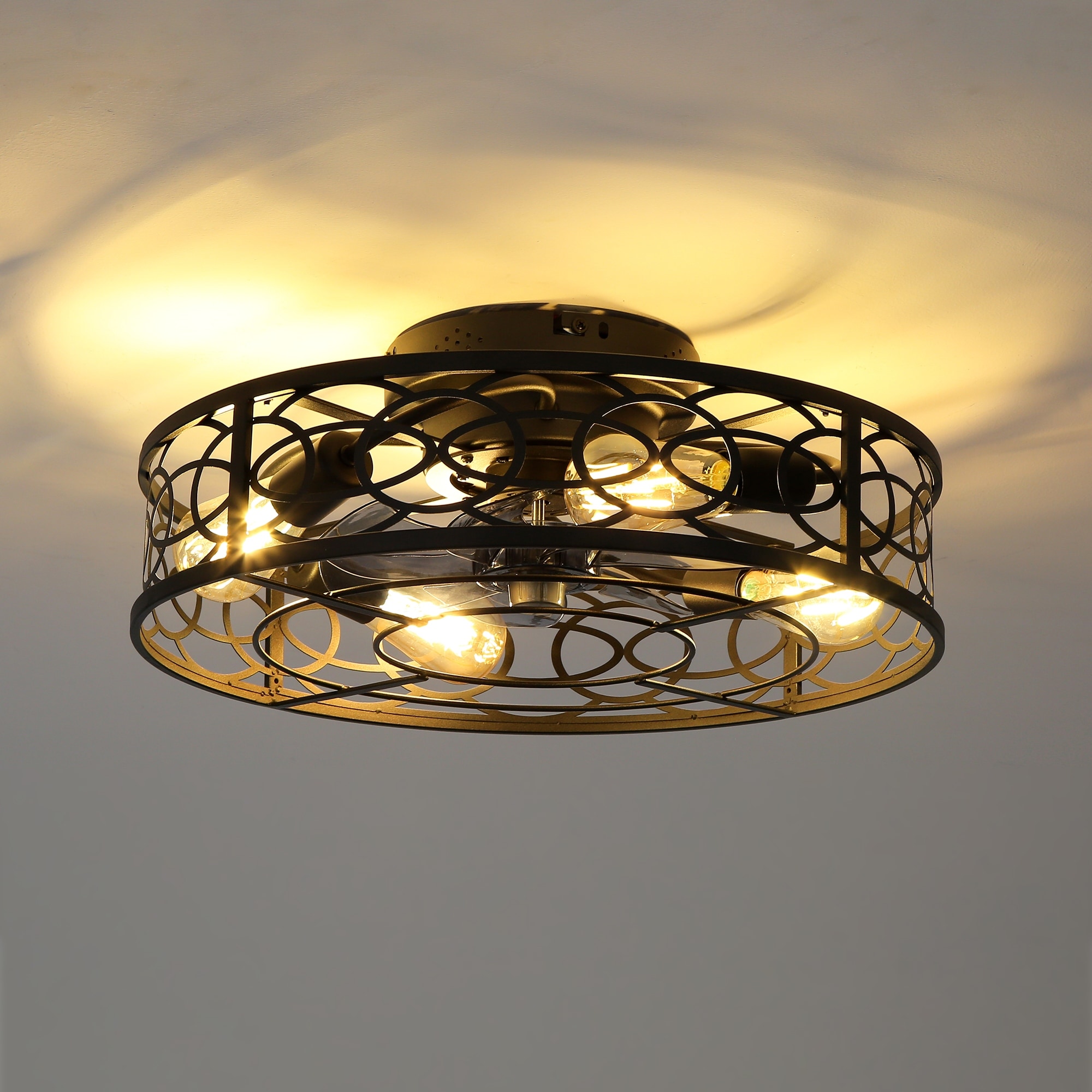 Sofucor 18 Inch/20Inch Ceiling Fans with Remote Control,6 Speed Reversible Flush Mount Low Profile Rustic