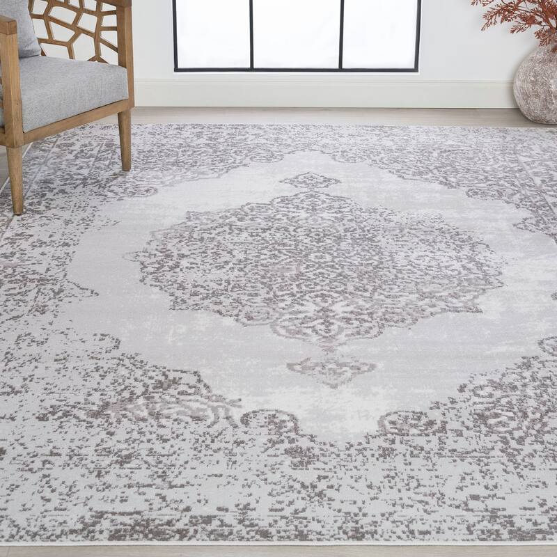 Linx Shabby Chic Medallion Indoor Area Rug - 8'9'' x 12'2'' - White