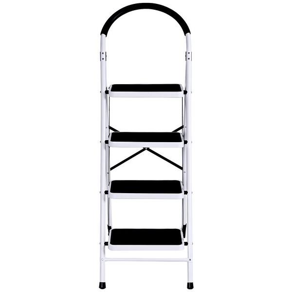 Costway 4 Step Ladder Folding Stool Heavy Duty 330lbs Capacity Overstock 16088547