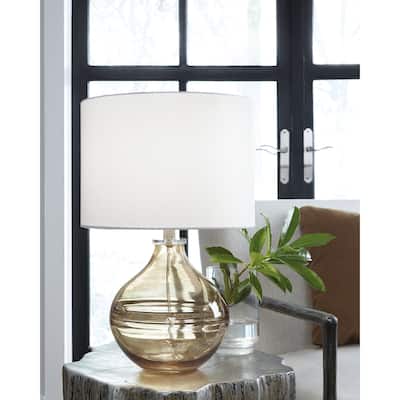 Ashley Furniture Lemmitt Glass Table Lamp - 10"W x 10"D x 22"H